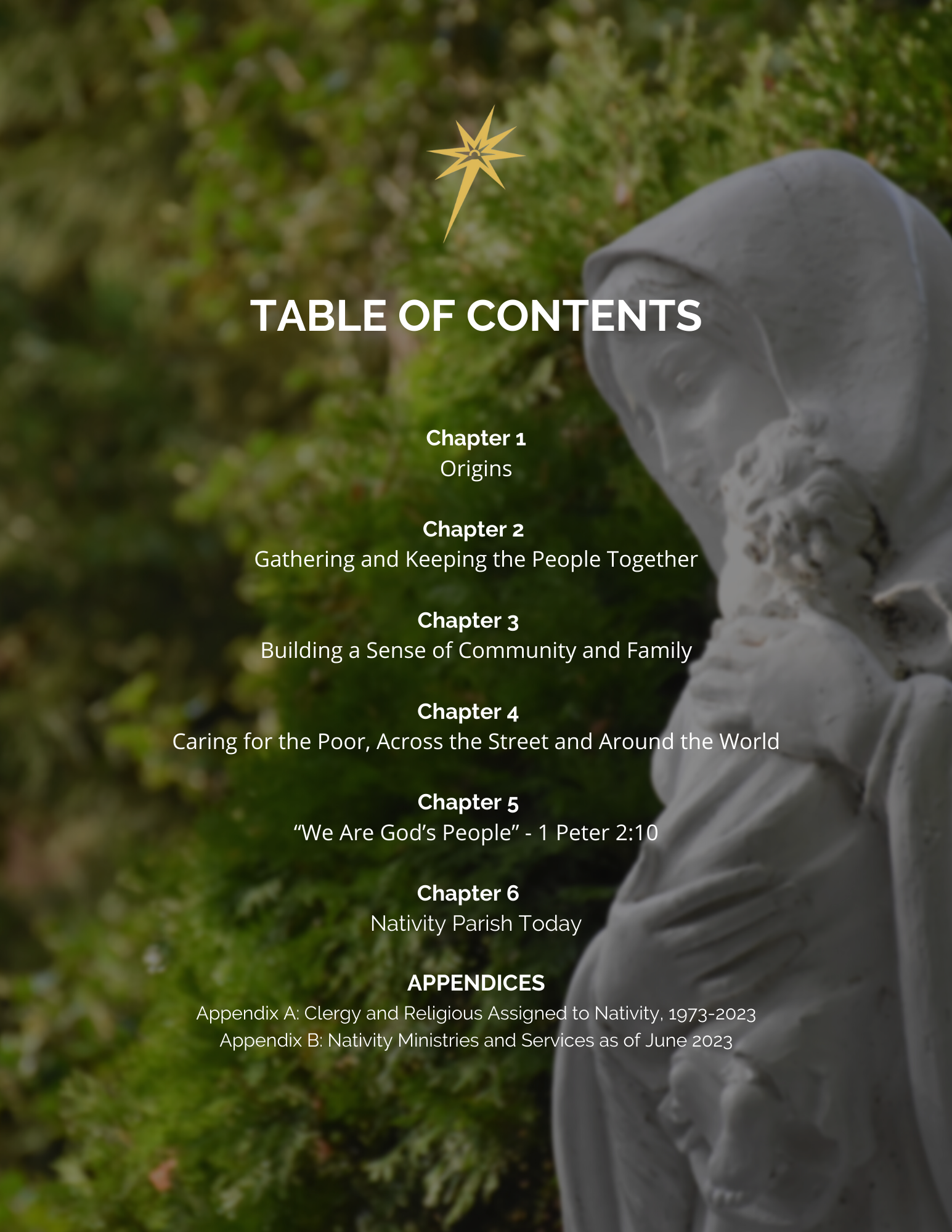 The Nativity History Book Nativity Catholic Church